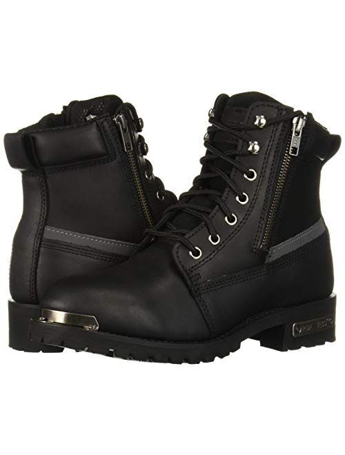 Ride Tecs 6" Reflective Double Zipper Biker Men's Boot