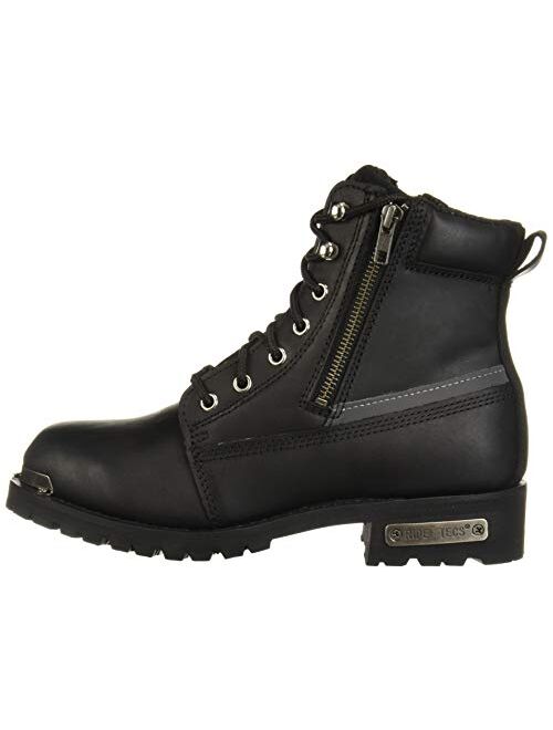 Ride Tecs 6" Reflective Double Zipper Biker Men's Boot