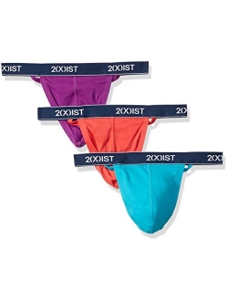 2(X)IST Men's Essential Cotton 3 Pack Y-Back Thong