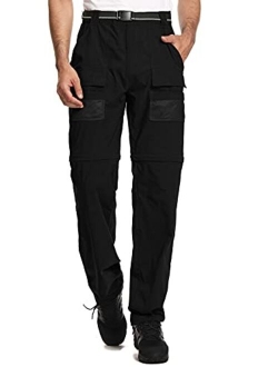 Mens Hiking Stretch Pants Convertible Quick Dry Lightweight Zip Off Outdoor Travel Safari Pants