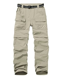 Mens Hiking Stretch Pants Convertible Quick Dry Lightweight Zip Off Outdoor Travel Safari Pants