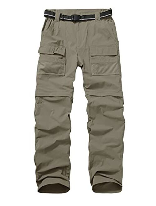 Mens Hiking Stretch Pants Convertible Quick Dry Lightweight Zip Off Outdoor Travel Safari Pants