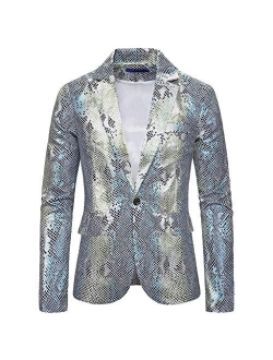 SFE Men's Fashion Suit Jacket Blazer Single Button Sequin Luxury Weddings Party Dinner Prom Tuxedo