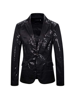 SFE Men's Fashion Suit Jacket Blazer Single Button Sequin Luxury Weddings Party Dinner Prom Tuxedo