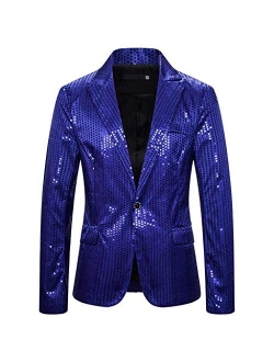 SFE Men's Fashion Suit Jacket Blazer Single Button Sequin Luxury Weddings Party Dinner Prom Tuxedo