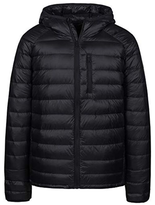 Wantdo Men's Packable Insulated Light Weight Hooded Puffer Down Jacket