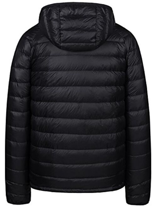 Wantdo Men's Packable Insulated Light Weight Hooded Puffer Down Jacket