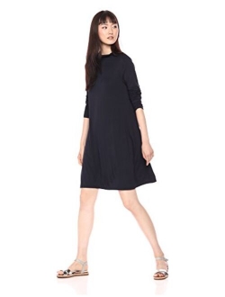 Amazon Brand - Daily Ritual Women's Jersey Mock-Neck Swing Dress