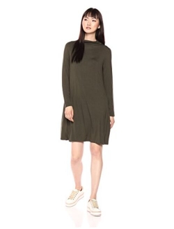 Amazon Brand - Daily Ritual Women's Jersey Mock-Neck Swing Dress