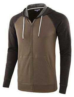 HARBETH Men's Athletic Fit Full Zip Fleece Hooded Sweatshirt Active Hoodie
