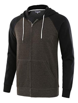 HARBETH Men's Athletic Fit Full Zip Fleece Hooded Sweatshirt Active Hoodie