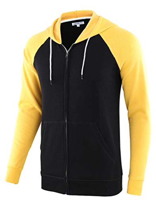 HARBETH Men's Athletic Fit Full Zip Fleece Hooded Sweatshirt Active Hoodie