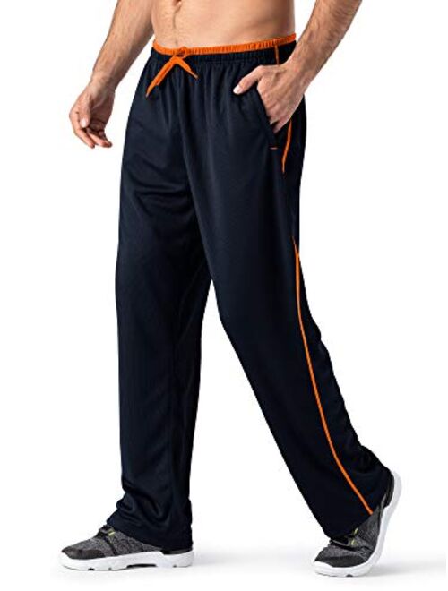 MAGNIVIT Men's Lightweight Sweatpants Loose Fit Open Bottom Mesh Athletic Pants with Zipper Pockets