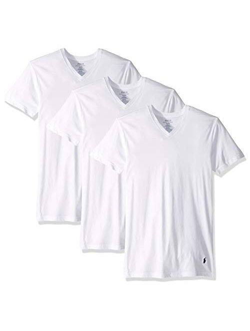 Polo Ralph Lauren Men's Cotton Solid Slim Fit w/Wicking 3-Pack V-Neck