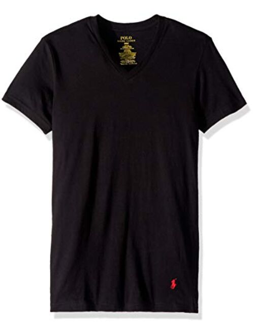 Polo Ralph Lauren Men's Cotton Solid Slim Fit w/Wicking 3-Pack V-Neck