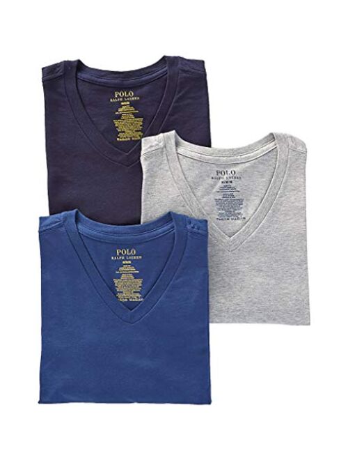 Polo Ralph Lauren Men's Cotton Solid Slim Fit w/Wicking 3-Pack V-Neck