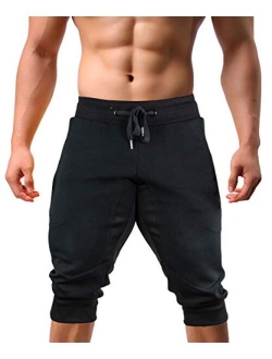 EKLENTSON Men's Jogger Pants High Elasticity Elastic Waist Gym Workout Running Sweatpants with Pockets