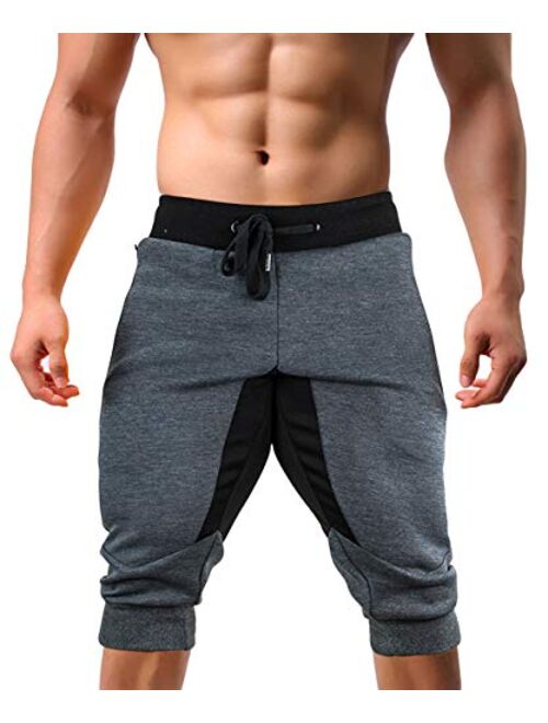 EKLENTSON Men's Jogger Pants High Elasticity Elastic Waist Gym Workout Running Sweatpants with Pockets