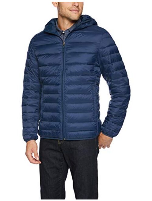 Amazon Essentials Men's Lightweight Water-Resistant Packable Hooded Puffer Jacket