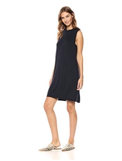 Amazon Brand - Daily Ritual Women's Jersey Sleeveless Mock-Neck Dress