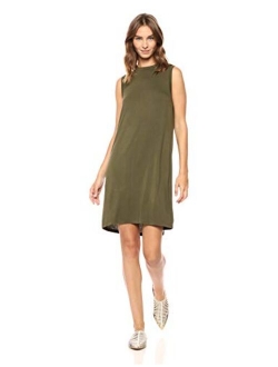 Amazon Brand - Daily Ritual Women's Jersey Sleeveless Mock-Neck Dress