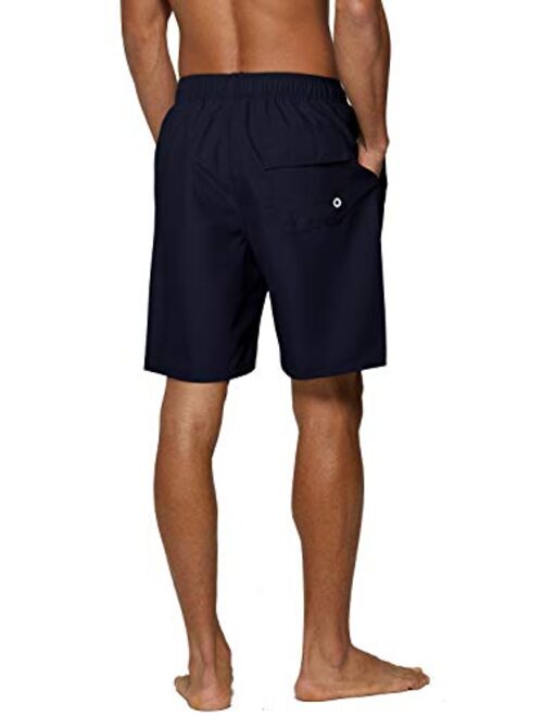 SILKWORLD Men's 2 Pack Swim Trunks Quick Dry Beach Boardshorts Classic Length