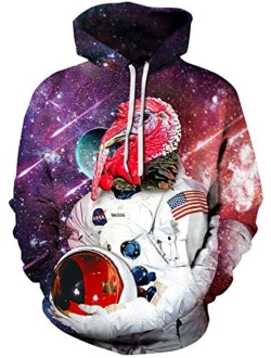 Chaos World Men's Hoodie NASA Realistic 3D Printed Sweatshirt Hooded Cosplay Costume Unisex