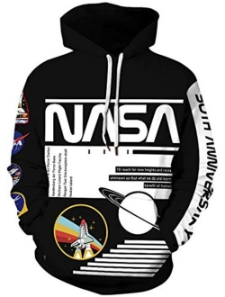 Chaos World Men's Hoodie NASA Realistic 3D Printed Sweatshirt Hooded Cosplay Costume Unisex