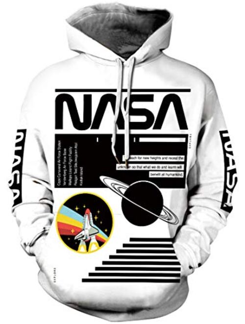 Chaos World Men's Hoodie NASA Realistic 3D Printed Sweatshirt Hooded Cosplay Costume Unisex