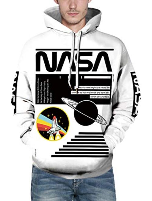 Chaos World Men's Hoodie NASA Realistic 3D Printed Sweatshirt Hooded Cosplay Costume Unisex