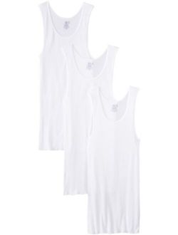 Men'sBig Man White A-Shirt(Pack of 3)