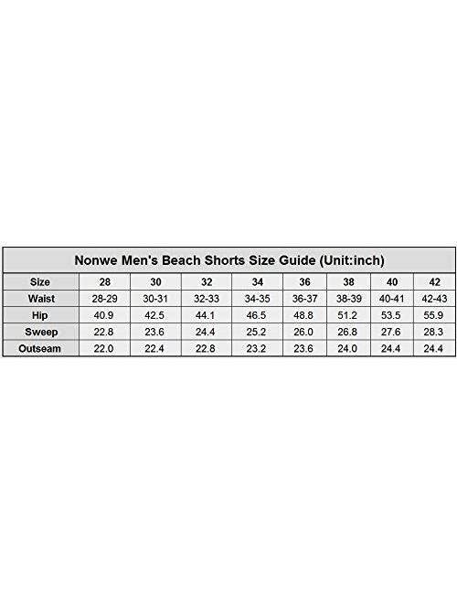 Nonwe Men's Quick Dry Wave Pattern with Mesh Lining Board Shorts