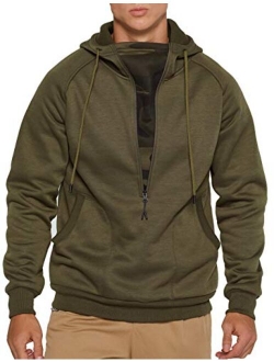 DUOFIER Men's Heavy Blend Fleece Pullover Hooded Sweatshirt with Kanga Pocket