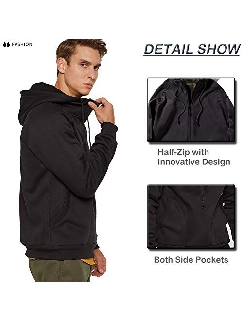 DUOFIER Men's Heavy Blend Fleece Pullover Hooded Sweatshirt with Kanga Pocket