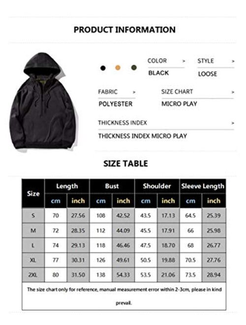 DUOFIER Men's Heavy Blend Fleece Pullover Hooded Sweatshirt with Kanga Pocket