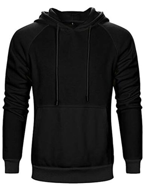 DUOFIER Men's Heavy Blend Fleece Pullover Hooded Sweatshirt with Kanga Pocket