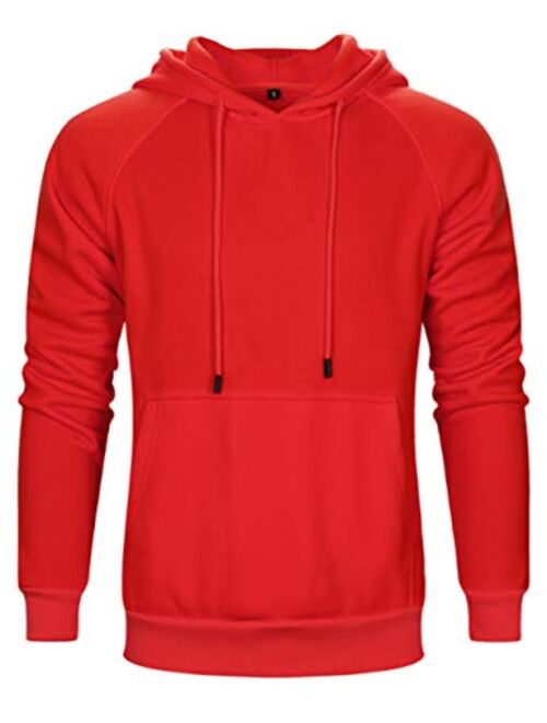 DUOFIER Men's Heavy Blend Fleece Pullover Hooded Sweatshirt with Kanga Pocket