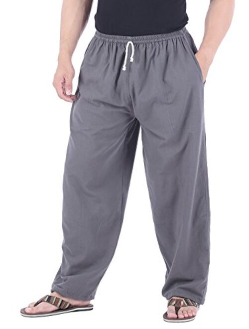 CandyHusky Mens Elastic Waist Casual Lounge Pajama Jogger Yoga Pants Cotton