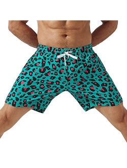 Mens 4 Way Stretchy Swim Trunks Swimwear Summer Board Shorts with Mesh Lining Pocket