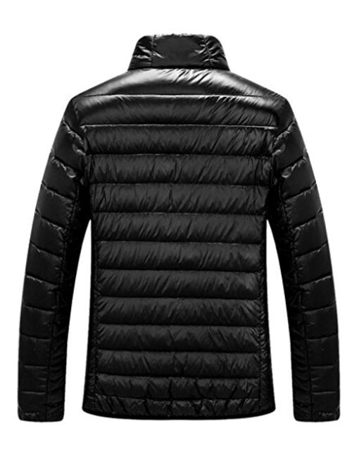 ZSHOW Men's Down Jacket Packable Stand Collar Down Outerwear Coat