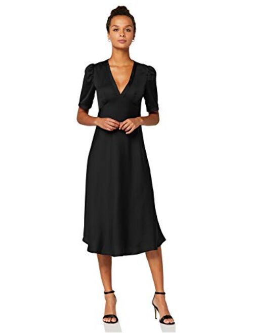 Amazon Brand - Truth & Fable Women's Midi Chiffon A-Line Dress