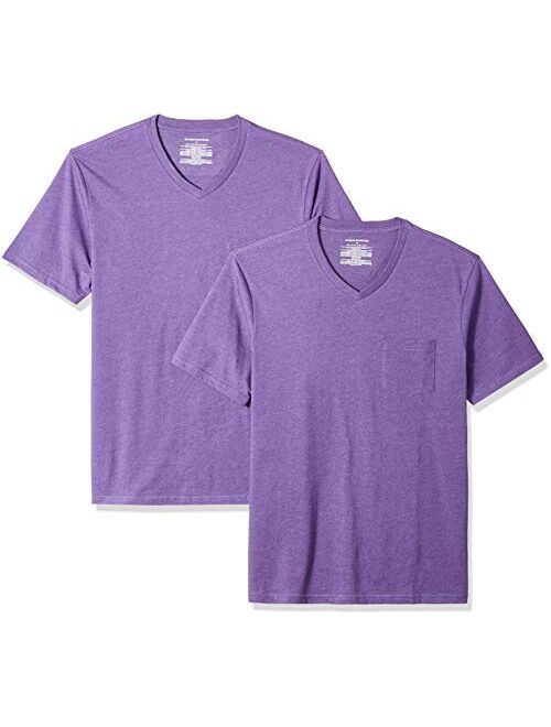 Amazon Essentials Men's 2-Pack Slim-Fit Short-Sleeve V-Neck Pocket T-Shirt