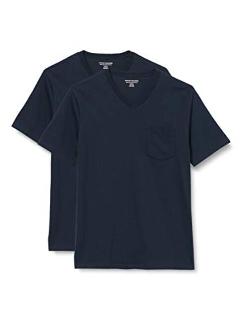 Amazon Essentials Men's 2-Pack Slim-Fit Short-Sleeve V-Neck Pocket T-Shirt