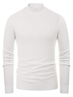 PAUL JONES Men's Solid Knitting Pullover Sweater Short Sleeve Lightweight Mockneck Sweater