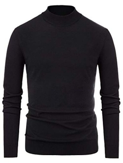 PAUL JONES Men's Solid Knitting Pullover Sweater Short Sleeve Lightweight Mockneck Sweater