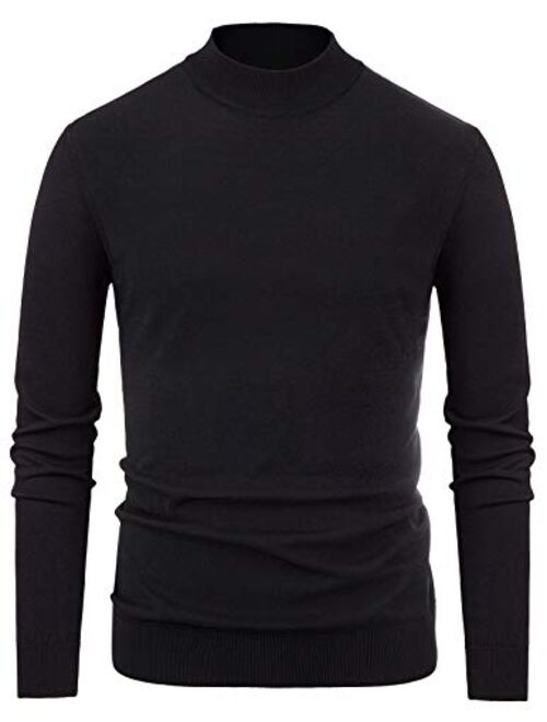 PAUL JONES Men's Solid Knitting Pullover Sweater Short Sleeve Lightweight Mockneck Sweater