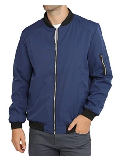 WULFUL Mens Casual Lightweight Jacket Softshell Flight Bomber Jacket Varsity Coat