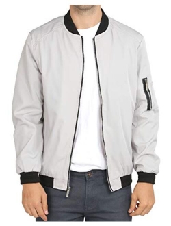 WULFUL Mens Casual Lightweight Jacket Softshell Flight Bomber Jacket Varsity Coat