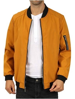 WULFUL Mens Casual Lightweight Jacket Softshell Flight Bomber Jacket Varsity Coat