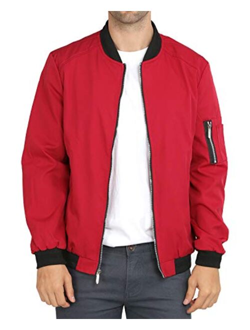 WULFUL Mens Casual Lightweight Jacket Softshell Flight Bomber Jacket Varsity Coat